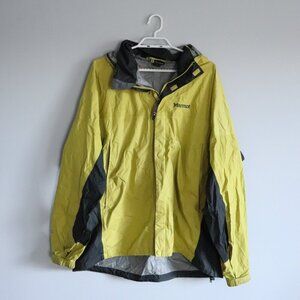 Marmot Men's XL Green Hooded Full Zip Waterproof‎ Outdoor Rain Coat Jacket